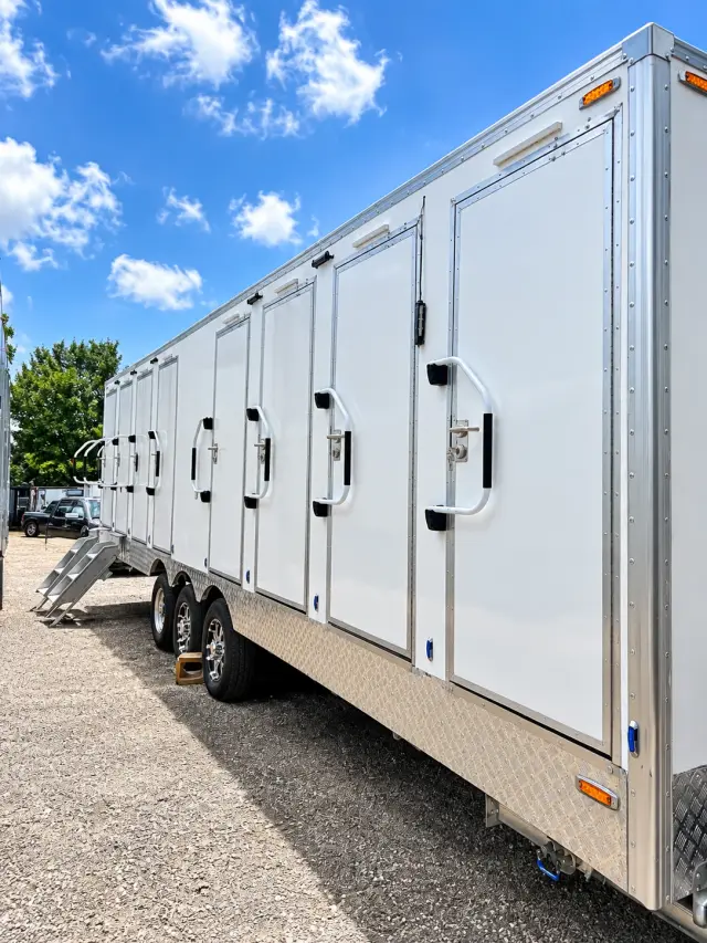 30ft Shower-Restroom Combination Trailer (8 Stalls) for rent from Workforce Housing New Hampshire