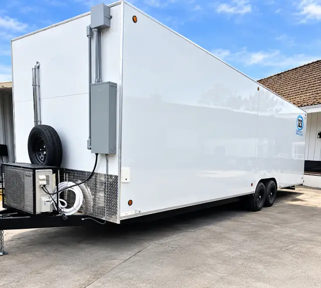 30ft Conveyor Dishwashing Trailer for rent from Workforce Housing New Hampshire