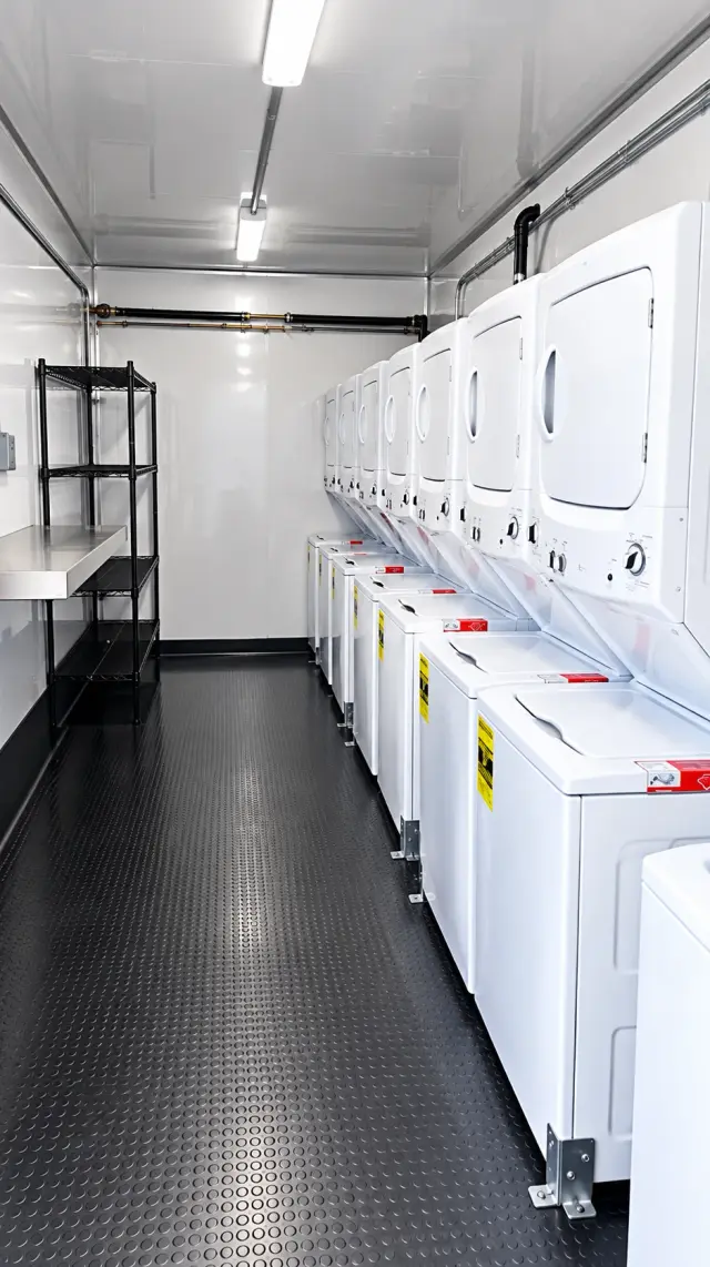 26–27ft Laundry Trailer (8 Washer/Dryer) for rent from Workforce Housing New Hampshire