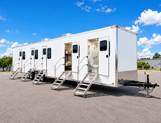 Office, Sleeper and Shower & Restroom Trailer for rent from Workforce Housing New Hampshire
