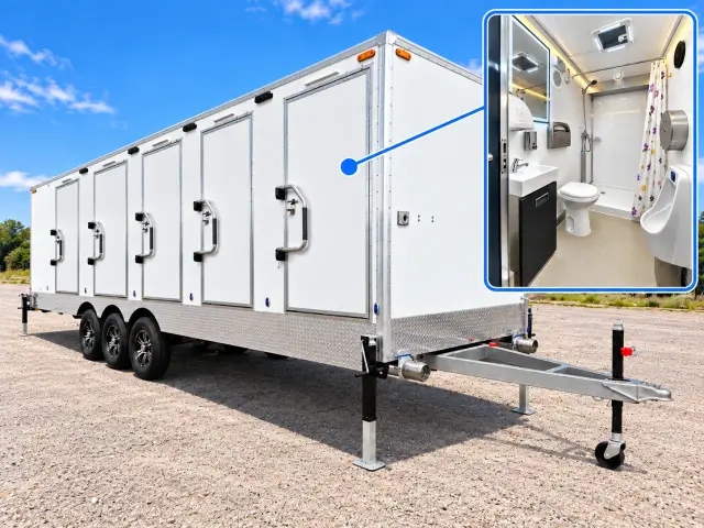 Shower-Restroom Combination Trailer (3 Stalls + 1 ADA) additional view